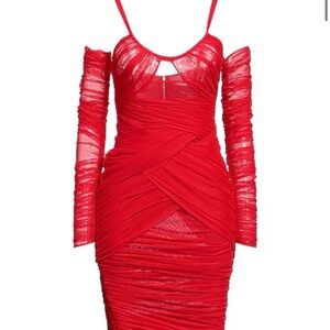 Dolce & Gabbana Striking Red Long Sleeve Dress